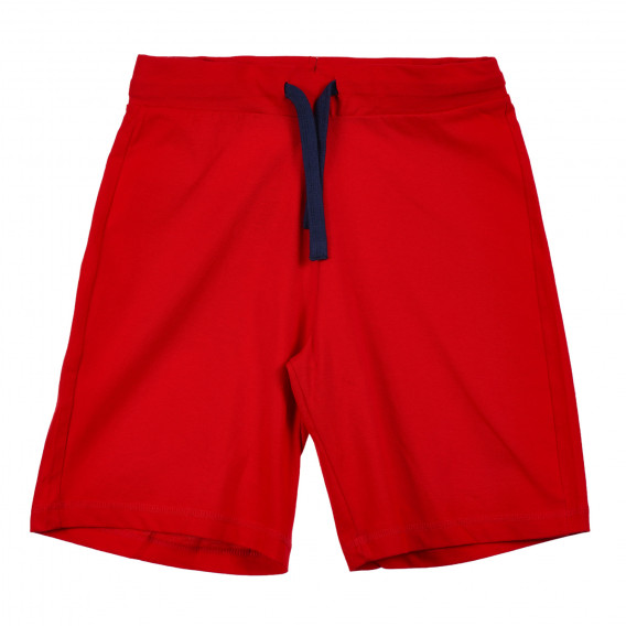 Pantaloni scurți din bumbac, în roșu Benetton 221878 