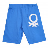 Pantaloni scurți din bumbac, albaștri Benetton 221886 3