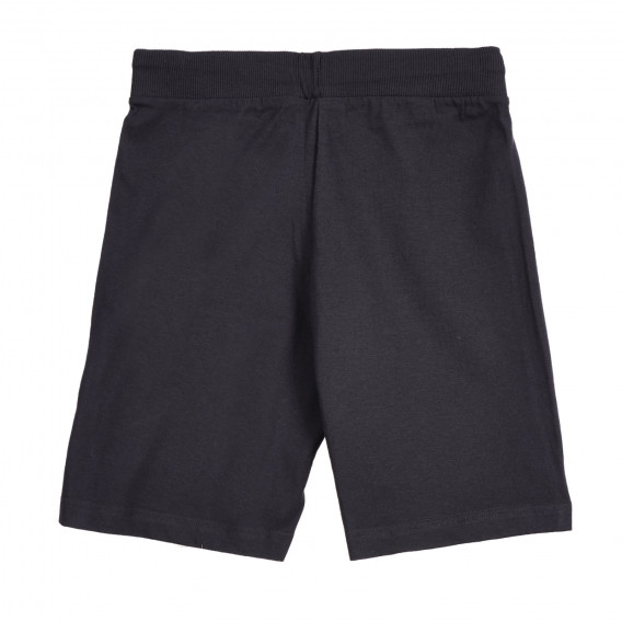 Pantaloni scurți din bumbac, de culoare gri închis cu imprimeu Benetton 221898 3