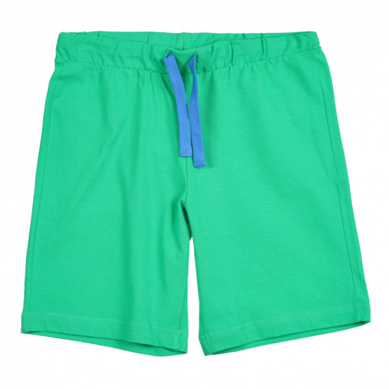 Pantaloni scurți din bumbac, de culoare verde Benetton 221938 