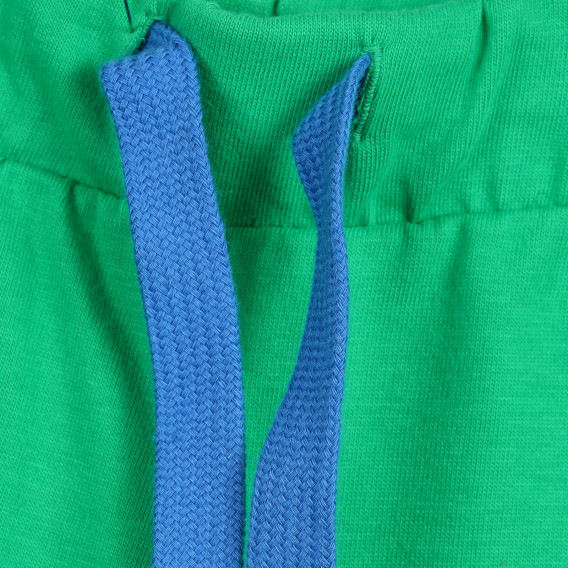 Pantaloni scurți din bumbac, de culoare verde Benetton 221939 2