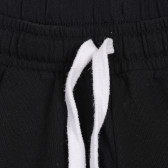 Pantaloni drepți din bumbac lungime 7/8, negri Benetton 221954 2