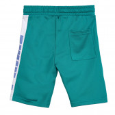 Pantaloni scurți din bumbac cu accente albastre, verzi Benetton 221959 3