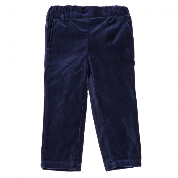 Pantaloni de bumbac cu talie elastică, albastru Benetton 221969 