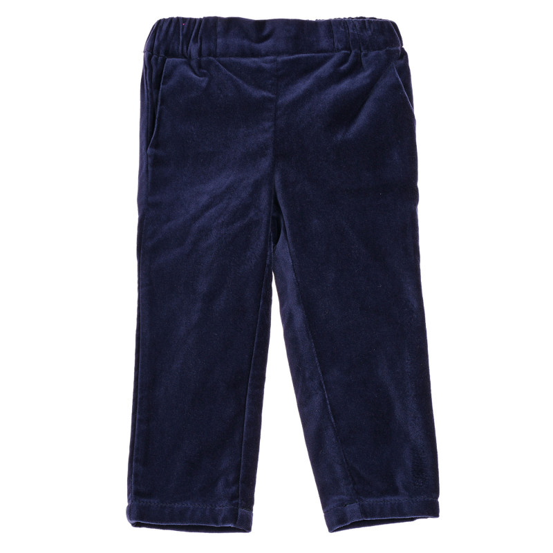 Pantaloni de bumbac cu talie elastică, albastru  221969