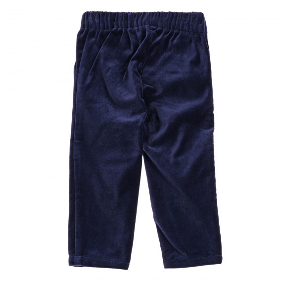Pantaloni de bumbac cu talie elastică, albastru Benetton 221971 3