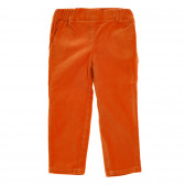 Pantaloni din bumbac cu talie elastică, portocaliu Benetton 221981 
