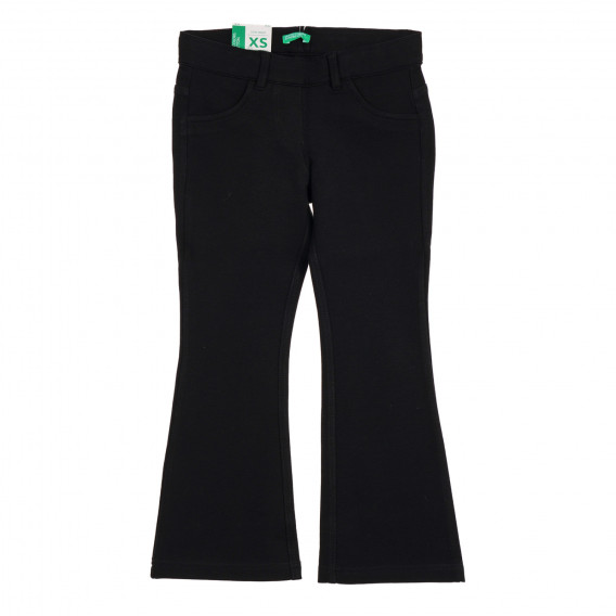 Pantaloni elastici tip Charleston, negri Benetton 222017 