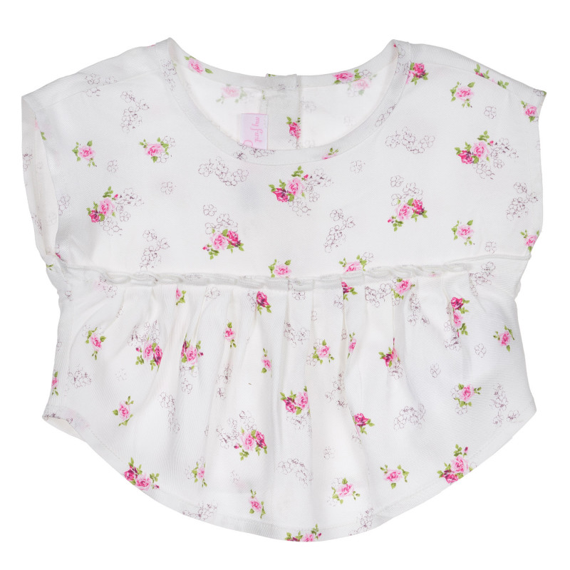 Tricou cu imprimeu floral pentru fetițe, alb  222073