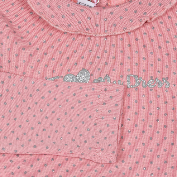 Rochie din bumbac cu mâneci lungi pentru fetițe - roz Chicco 222322 3