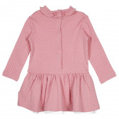 Rochie din bumbac cu mâneci lungi pentru fetițe - roz Chicco 222323 4