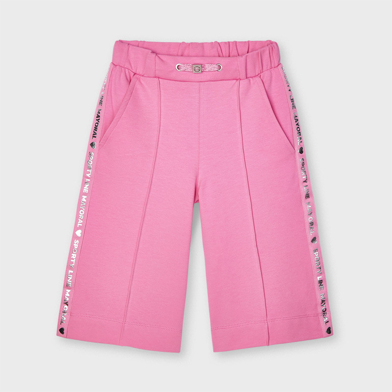 Pantaloni de bumbac, largi, de culoare roz  222546