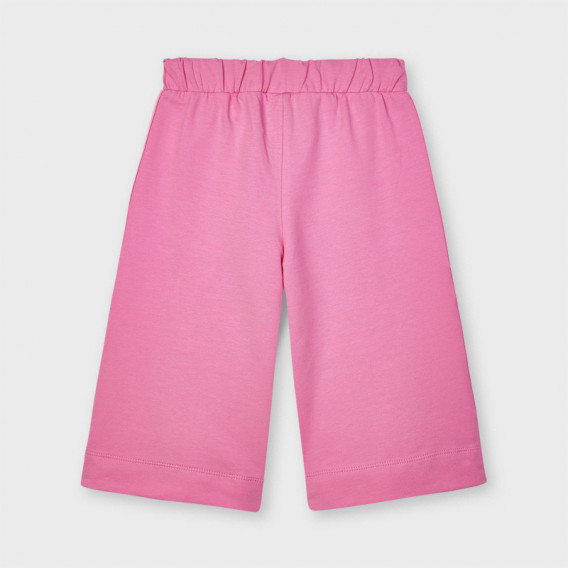 Pantaloni de bumbac, largi, de culoare roz Mayoral 222547 2