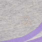 Pantaloni scurți din bumbac cu margini violet, gri Benetton 223115 2
