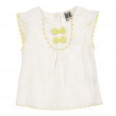Rochie din bumbac de culoare albă și detalii galbene, pentru fetițe Tape a l'oeil 223118 5