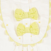 Rochie din bumbac de culoare albă și detalii galbene, pentru fetițe Tape a l'oeil 223119 6