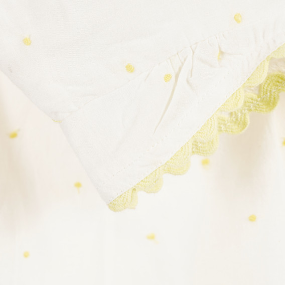 Rochie din bumbac de culoare albă și detalii galbene, pentru fetițe Tape a l'oeil 223120 7
