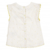 Rochie din bumbac de culoare albă și detalii galbene, pentru fetițe Tape a l'oeil 223121 8