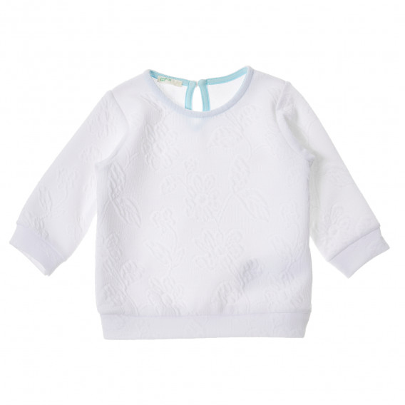 Bluză pentru bebeluși cu mâneci lungi de culoare albă Benetton 223259 