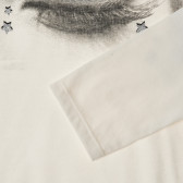 Bluză cu mâneci lungi și mâneci lungi, albă Benetton 223370 3