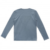 Bluză albastră cu mânecă lungă din bumbac cu logo-ul mărcii pentru băiat Guess 223375 4