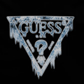 Bluză neagră cu mânecă lungă din bumbac cu logo-ul mărcii pentru băieți Guess 223385 2