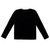 Bluză neagră cu mânecă lungă din bumbac cu logo-ul mărcii pentru băieți Guess 223387 4