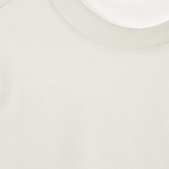 Bluză din bumbac alb cu mâneci lungi și logo-ul mărcii Benetton 223438 2