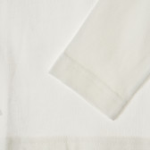 Bluză din bumbac alb cu mâneci lungi și logo-ul mărcii Benetton 223439 3