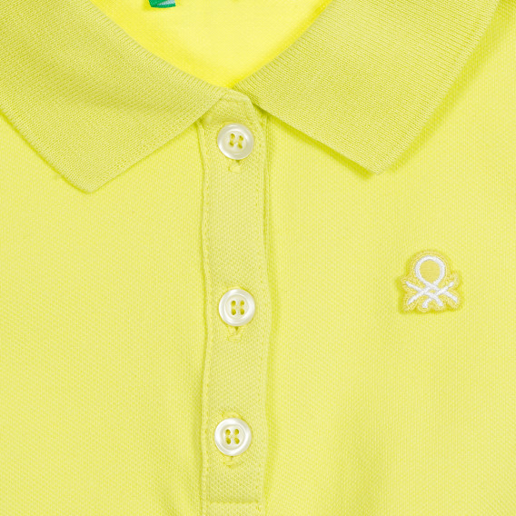 Bluză verde din bumbac cu mâneci scurte și sigla mărcii Benetton 223504 4
