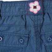Pantaloni de bumbac cu centură pentru bebeluși, culoare albastru Benetton 223512 3