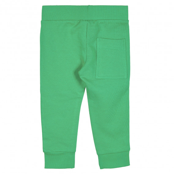 Pantaloni sport de bumbac pentru băieței, verzi Benetton 223629 4