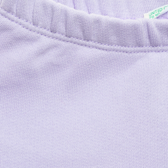 Pantaloni sport din bumbac, violet deschis Benetton 223875 2