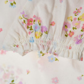 Rochie din bumbac cu imprimeu floral, albă Benetton 223900 3