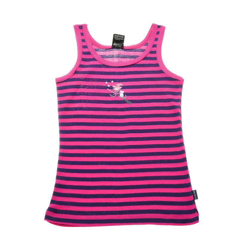 Bluză cu dungi cu bretele groase, în roz și albastru  223902