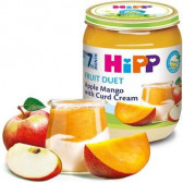 Mango organic și măr cu brânză de vaci, 6-8 luni, borcan 160 g. Hipp 22405 