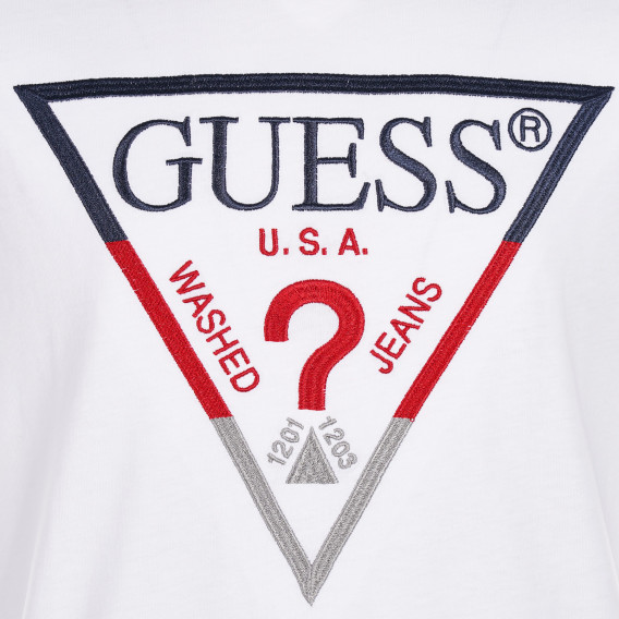 Tricou din bumbac cu sigla mărcii, alb Guess 224290 2