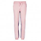 Pantaloni sport de bumbac, în roz și albastru Guess 224329 