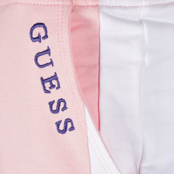 Pantaloni sport de bumbac, în roz și albastru Guess 224331 3