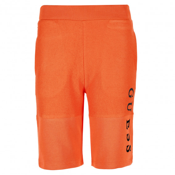 Pantaloni scurți din bumbac, portocaliu Guess 224349 