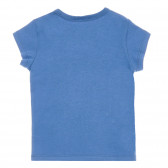 Tricou din bumbac cu imprimeu brocart, albastru închis Benetton 224425 4