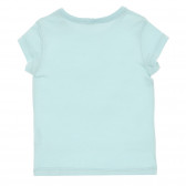 Tricou din bumbac cu inscripția Se îndrăgostește în fiecare zi de un bebeluș, albastru Benetton 224429 4