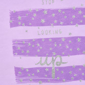 Tricou din bumbac cu imprimeu de brocart pentru bebeluș, violet Benetton 224431 2