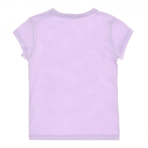 Tricou din bumbac cu imprimeu de brocart pentru bebeluș, violet Benetton 224433 4