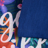 Tricou din bumbac cu imprimeu floral pentru copii, albastru Benetton 224460 3