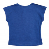 Tricou din bumbac cu imprimeu floral pentru copii, albastru Benetton 224461 4