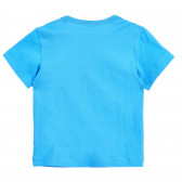 Tricou din bumbac cu imprimeu, pentru copii, în albastru Benetton 224469 4