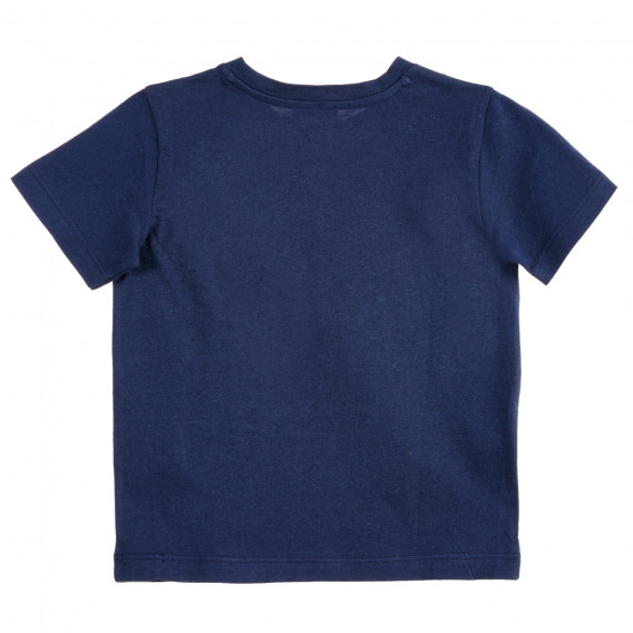 Tricou din bumbac cu imprimeu de baschet, pentru copii, albastru Benetton 224497 4