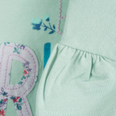 Tricou din bumbac cu panglică pentru bebeluș, în culoarea mentă Benetton 224500 3