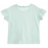 Tricou din bumbac cu panglică pentru bebeluș, în culoarea mentă Benetton 224501 4